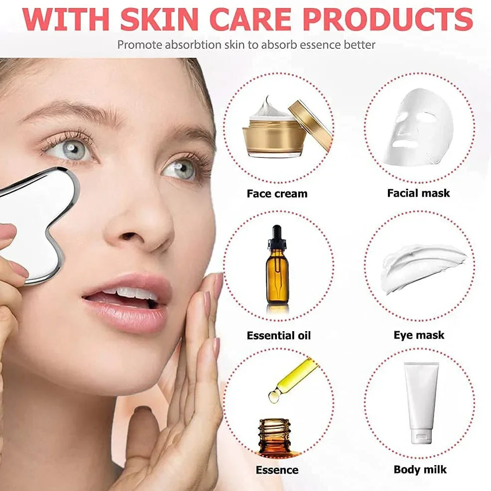 Lot 1/2/3 pièces – Set de Soin Visage Ice Face Roller & Gua Sha Tool – DUTRIEUX
