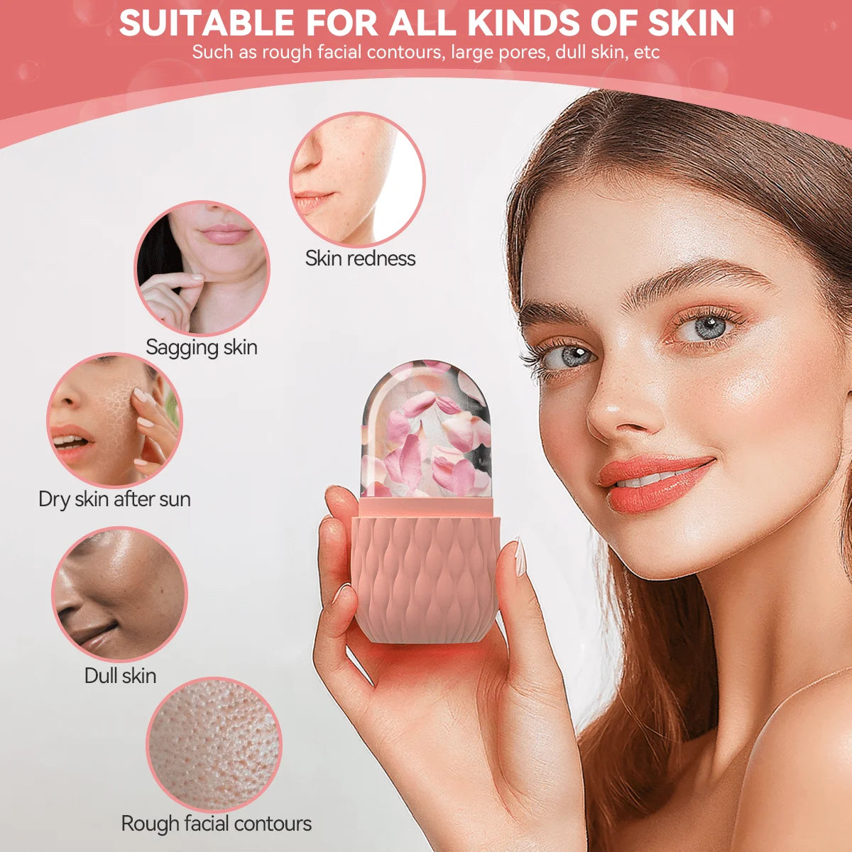 Lot 1/2/3 pièces – Set de Soin Visage Ice Face Roller & Gua Sha Tool – DUTRIEUX