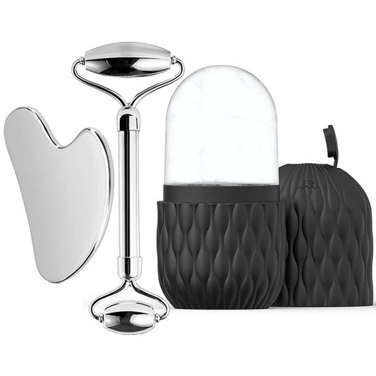 Lot 1/2/3 pièces – Set de Soin Visage Ice Face Roller & Gua Sha Tool – DUTRIEUX